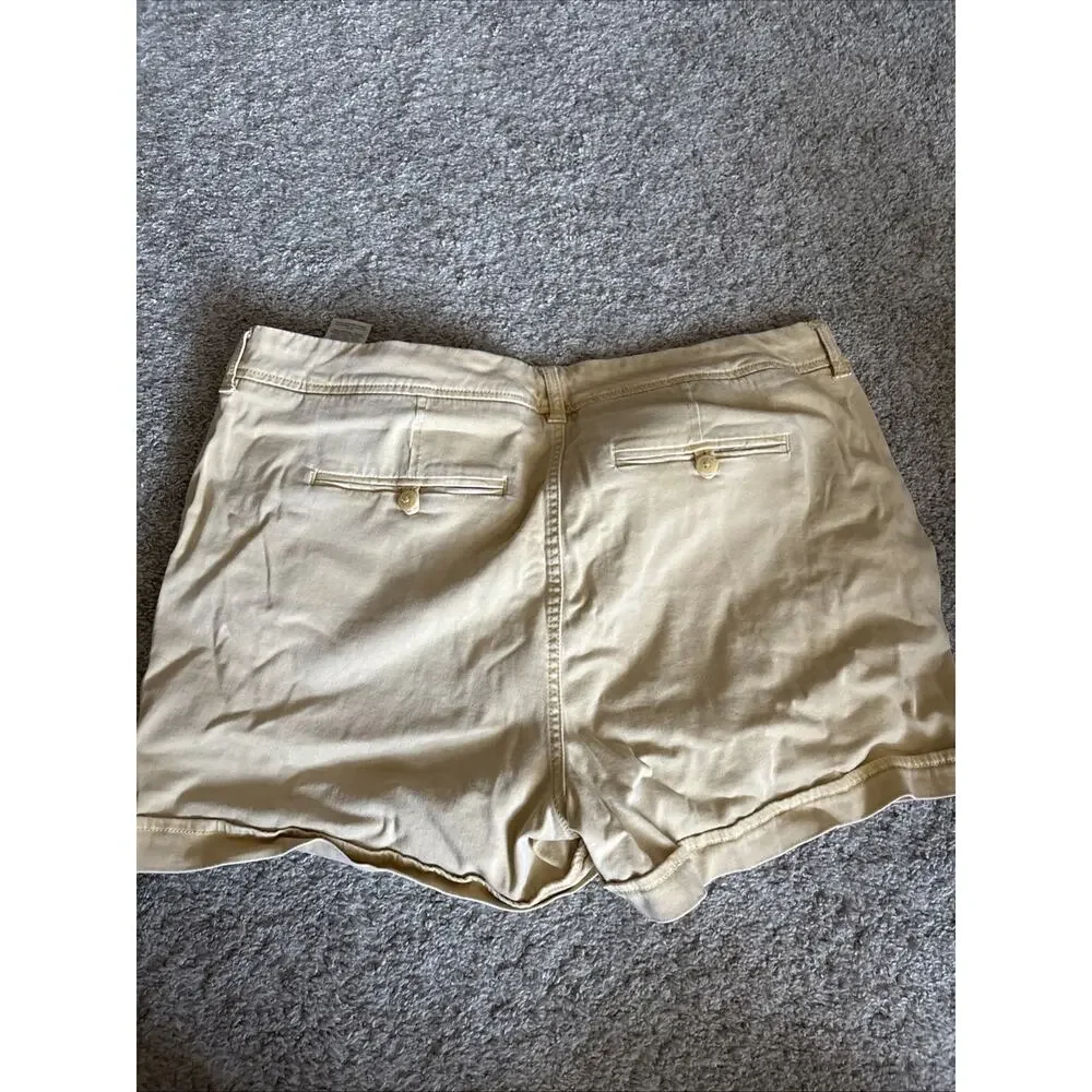 Liverpool Trouser Shorts Size 16/33 Mustard Gold Cuffed Hem Soft Stretchy NWT S1